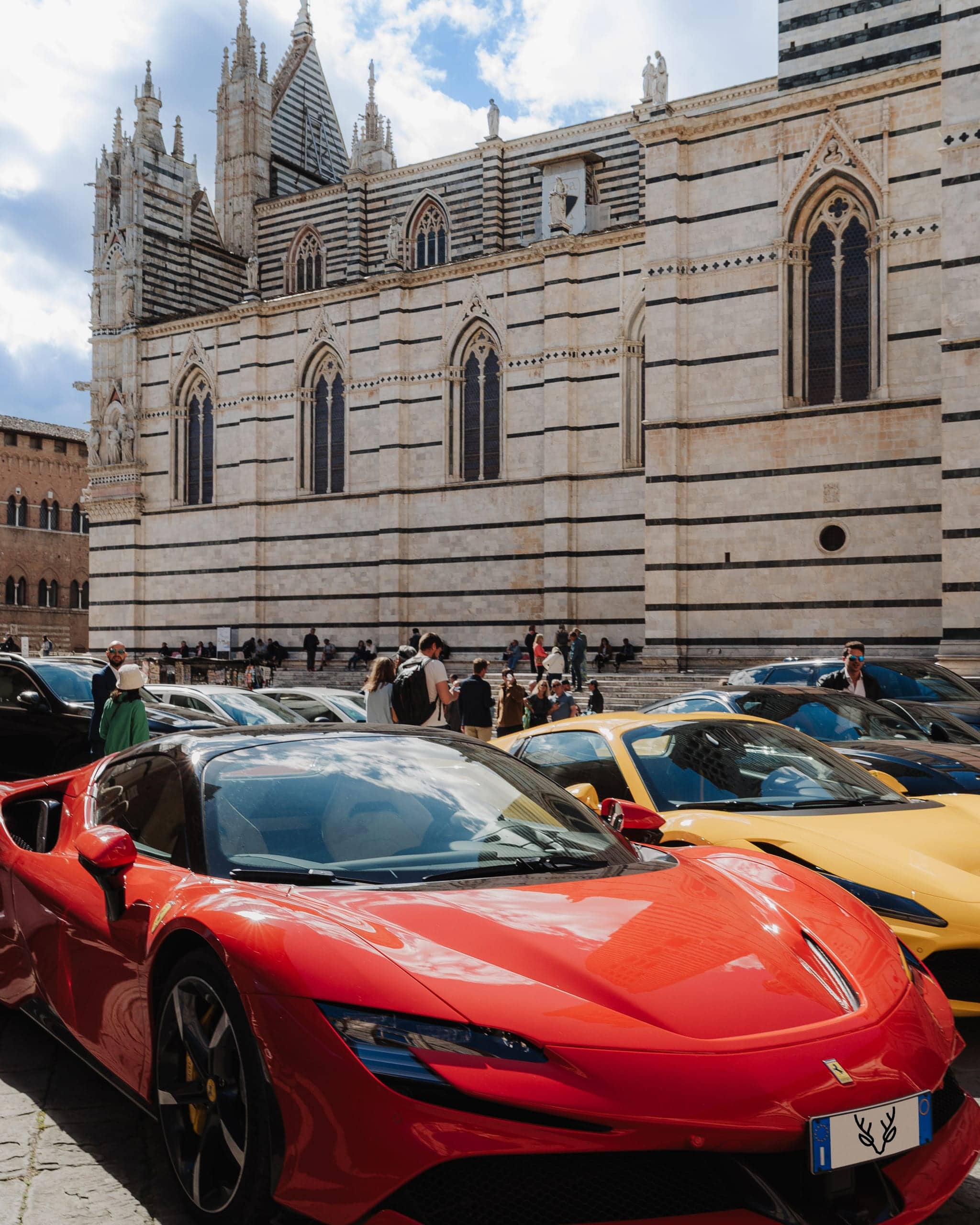 Supercars in Piazza del Duomo, Siena